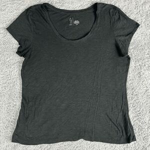 Joie Women's Short Sleeve Tee Shirt Size Large Black Solid Scoop Neck